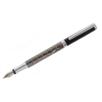 Stylo plume Wave gris et noir