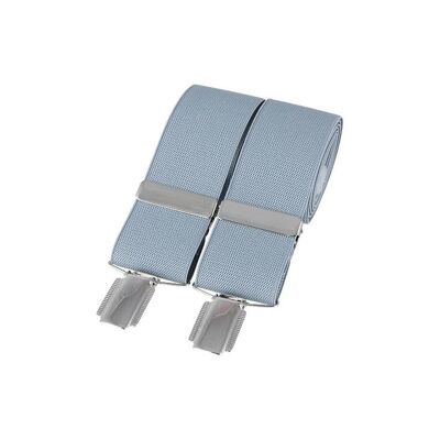 Bretelle con clip in argento semplici grigie da 35 mm