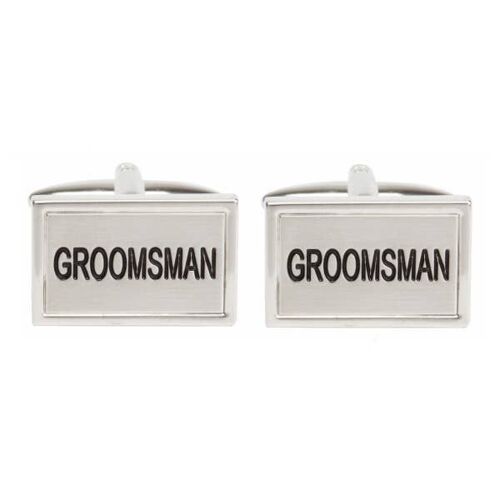 Groomsman Rhodium Plated Cufflinks