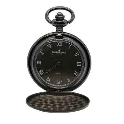 Gun Metal Quarz Full Hunter Taschenuhr