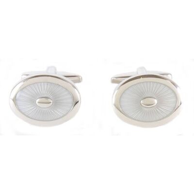 Ivory Enamel Oval Cufflinks