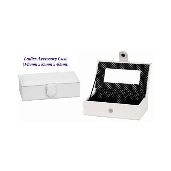 Ladies Cream & Black Polka Dot Accessory Travel Case