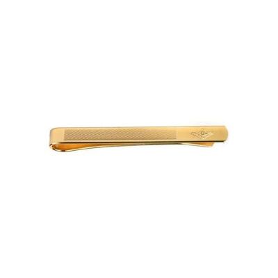 Masonic 'G' Engraved Barley Design Gold Plated Tie Slide