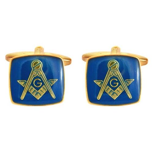 Masonic Cushion Blue "G" Cufflinks