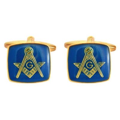 Masonic Cushion Blue "G" Cufflinks