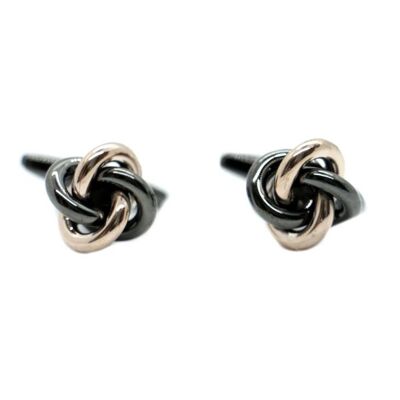 Mixed Gunmetal & Rose Gold Knot Cufflinks