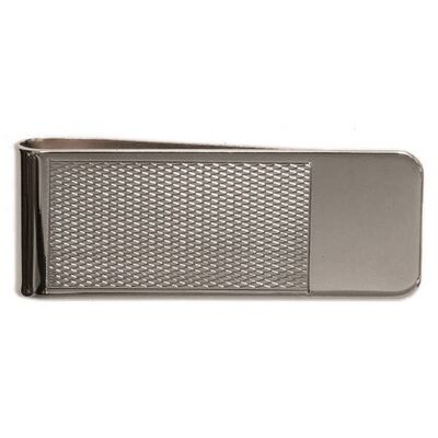 Money Clip Rhodium Plated Barley Design with Plain End