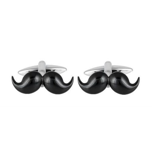 Moustache Rhodium Plated Cufflinks