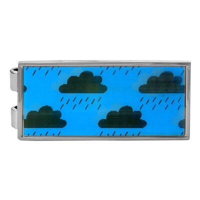 Clip para billetes con nube lenticular en movimiento/día lluvioso (holograma)