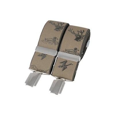 Natural Stag & Country 35mm Silver Clip Braces