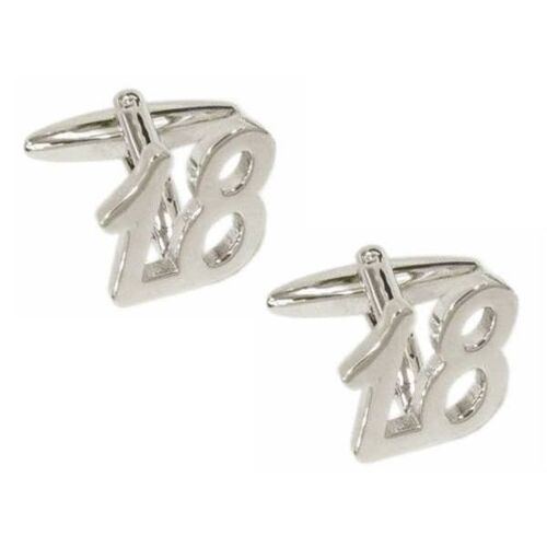 No. 18 Celebration Rhodium Cufflink