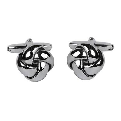 Open Curved Section Knot Cufflinks