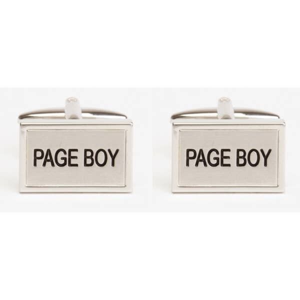 Page Boy Rhodium Plated Wedding Cufflinks