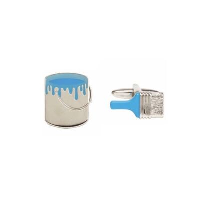 Paint Tin & Brush Rhodium Plated Cufflinks