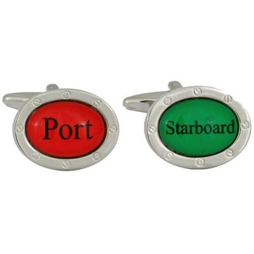 Port & Starboard Rhodium Plated Cufflinks