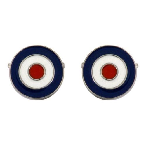 RAF Roundel Enamel & Rhodium Plated Cufflinks