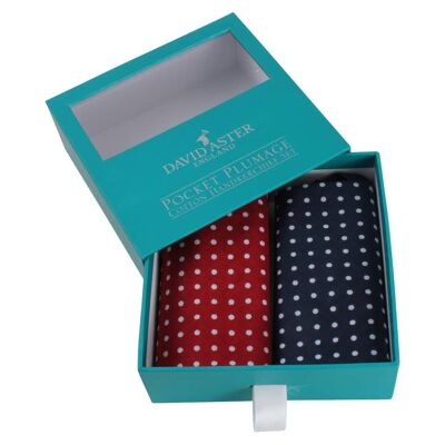 Red & Blue Spots Print Cotton Handkerchief Set