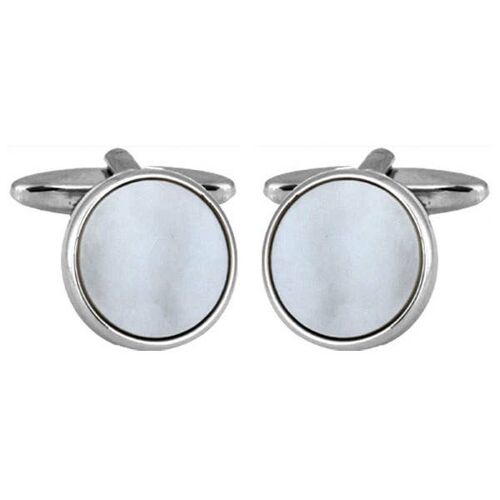 Round White Acrylic Hirewear Cufflinks - Unboxed