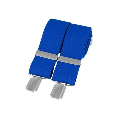 Tirantes de clip plateados lisos de 35 mm en azul real