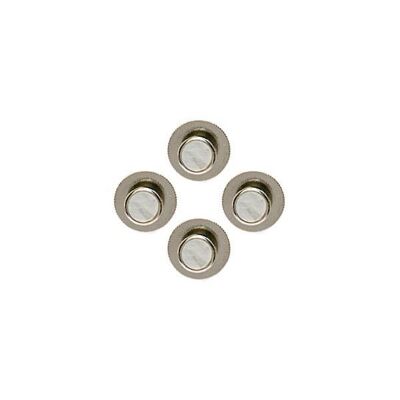 Set of 4 - White Round Rhodium Acrylic Dress Studs