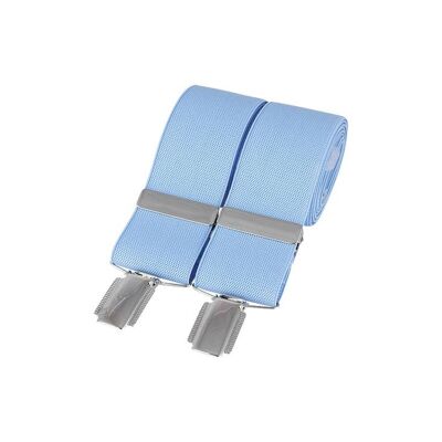 Bretelle con clip in argento semplice da 35 mm, colore azzurro cielo