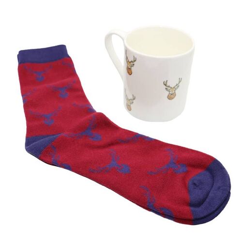 Stag Fine Bone China Mug & Sock Set