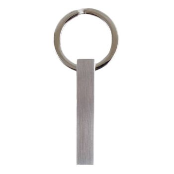 Porte-clés barre gravable en acier inoxydable 1