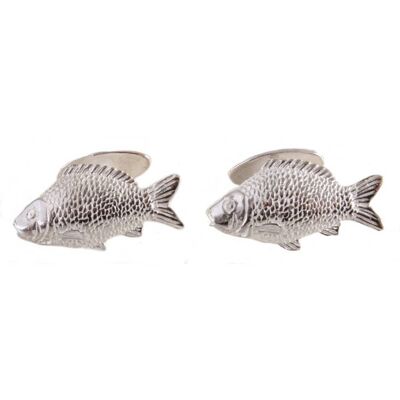 Boutons de manchette poisson en argent sterling