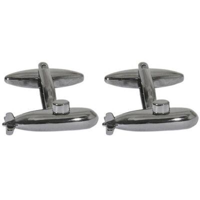 Submarine Gun Metal Plated Cufflinks