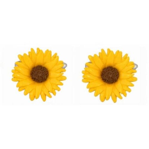 Sunflower Rhodium Plated Cufflinks