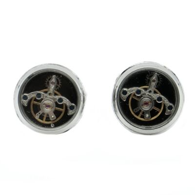 Tourbillon Rhodium Plated Cufflinks