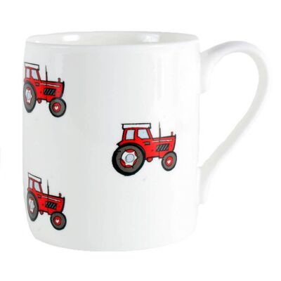 Tasse mit Traktor-Illustration aus feinem Knochenporzellan