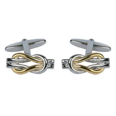 Two Tone Love Knot Cufflinks