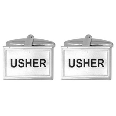 Usher-Hochzeits-Rhodium-Manschettenknopf