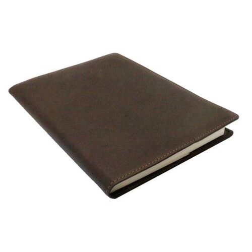 Vintage Brown Leather Bound Notebook & Lined Refill Pad