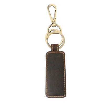 Vintage Schlüsselanhänger aus braunem Leder