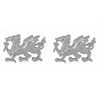 Gemelli in argento sterling con drago gallese ritagliato