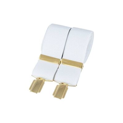 Bretelle con clip in oro bianco semplice da 35 mm