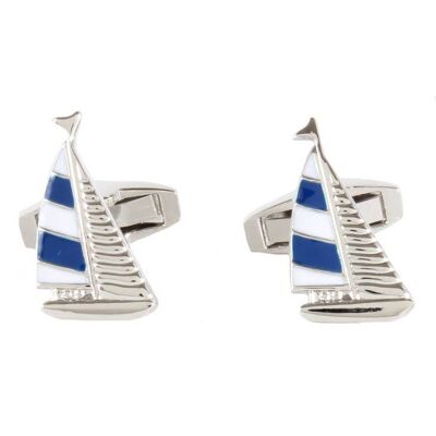 Yacht Blue Engravable Back Cufflinks