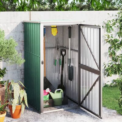 Patio Tool Shed Green 34.6"x35"x63.4" Galvanized Steel