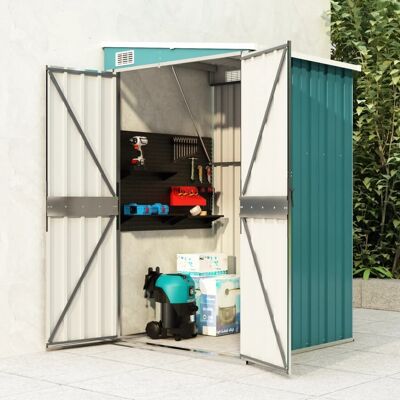 Wall-mounted Garden Shed Green 46.5"x39.4"x70.1" Galvanized Steel