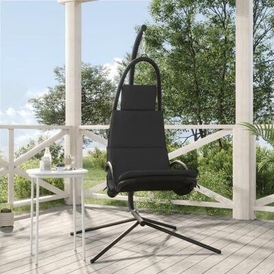 Garden Swing Chair with Cushion Dark Gray Oxford Fabric&Steel