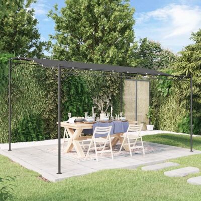 Canopy Anthracite 13.1'x9.8' 0.6 oz/ftÂ² Fabric and Steel