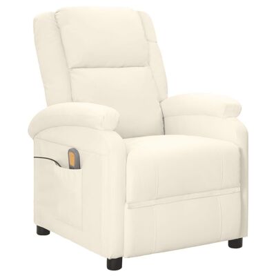 Massage Chair Cream White Faux Leather