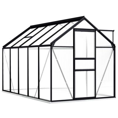 Greenhouse with Base Frame Anthracite Aluminum 63.4 ftÂ²