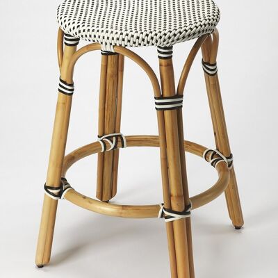 Black And White Rattan Counter Stool