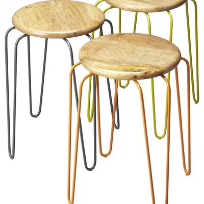 Stackable Iron Colored Stools