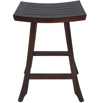 Compact Teak Counter Stool In Brown Finish