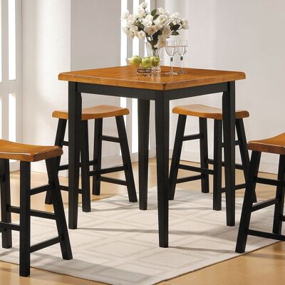 Mod Black And Natural Counter Height Five Piece Dining Set