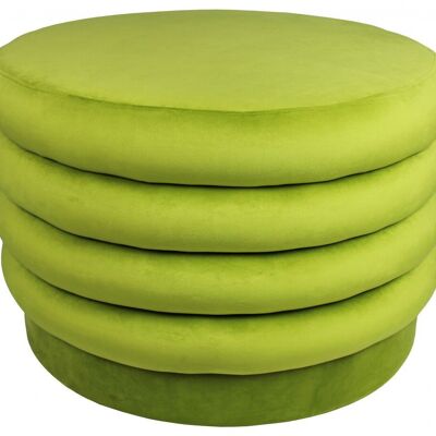 31" Green Velvet Tufted Round Cocktail Ottoman